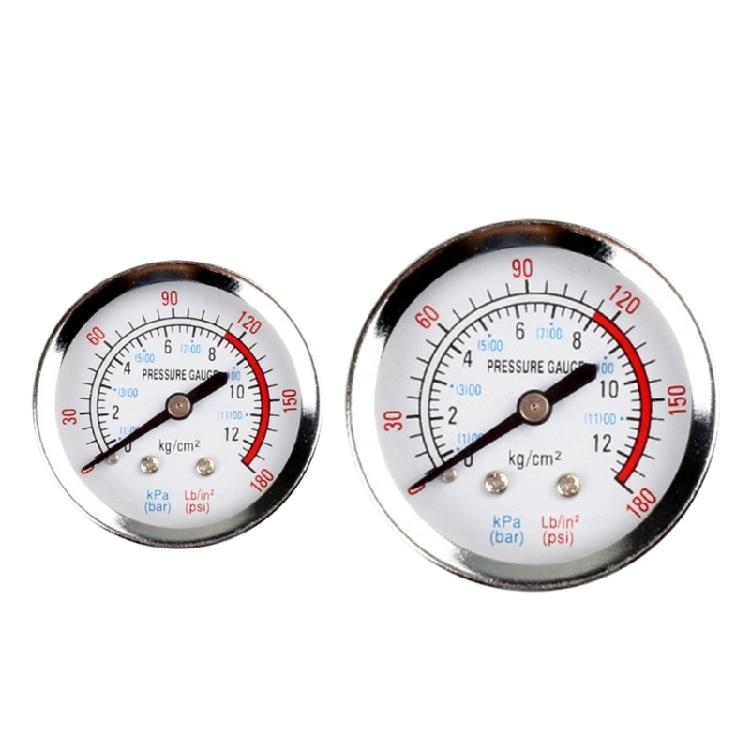 Professional Pressure Gauge Back Mount Hydraulic Pressure Gauge 0-180 PSI Metal