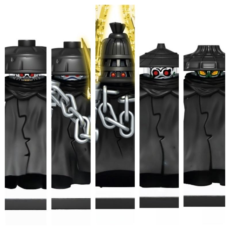 2025 NUOVI Giocattoli MOC per Bambini Personaggi Ninja Banditi Blocco da Costruzione Personaggi Anime Nokt Drix Zarkt Quintet Mostro Mattoncino