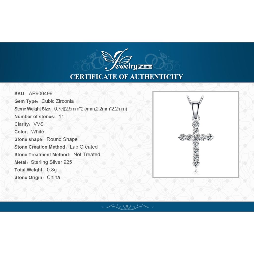 JewelryPalace Cross Sideway 925 Silver Cubic Zirconia Pendant Necklace for Women Yellow Gold Rose Gold Plated No Chain