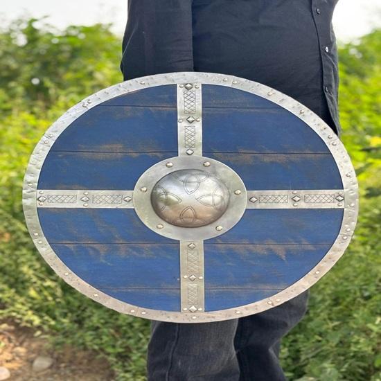 

Деревянный щит викинга 45,72 см, щит воина-викинга, круглый щит викинга Вальгаллы, идеально подходит для LARP, боевого косплея, домашнего декора