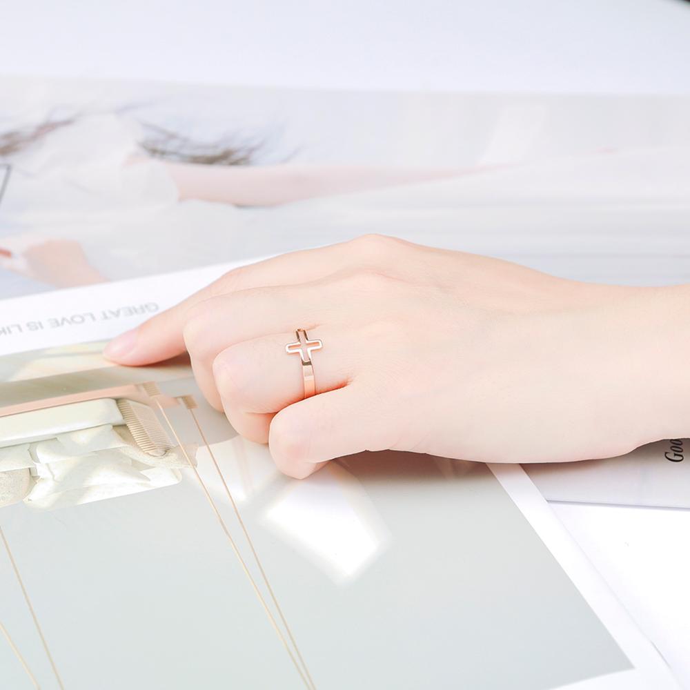 Kreuz Verstellbare Ringe Edelstahl Gold Partnerring Christlicher Religiöser Schmuck Geschenke für Frauen Männer