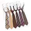 Childrens Tie With Solid Color Striped Check Pattern Polyester For School Uniforms