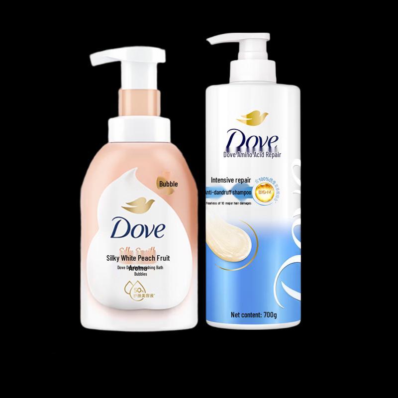 

Dove White Peach Shower Foam & Nourishing Shampoo Set
