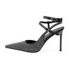 Fashion French Toe Rhinestone High Heels 2025 Spring/Summer New Style Elegant Lady Sandals For Women With Thin Heels And Pointed Tips