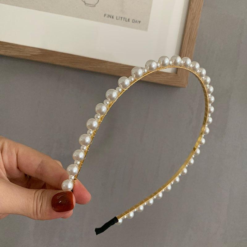 Pearl Fine Hair Band, Female Temperament, Ladies Simple Hair Bundle, Crushed Hair, Super Fairy Hairpin, Headdress Size Pearl