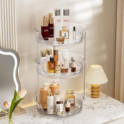 Elegante Organizer Cosmetico Rotante con Ampio Spazio per Rossetti, Profumi e Prodotti per la Cura della Pelle