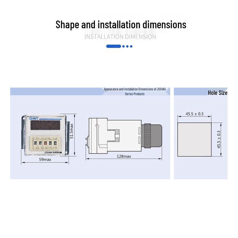 JSS48A-S/2Z Digital Cyclic Time Relay with Display, Energization Delay, AC/DC 24V-48V/220V/380V