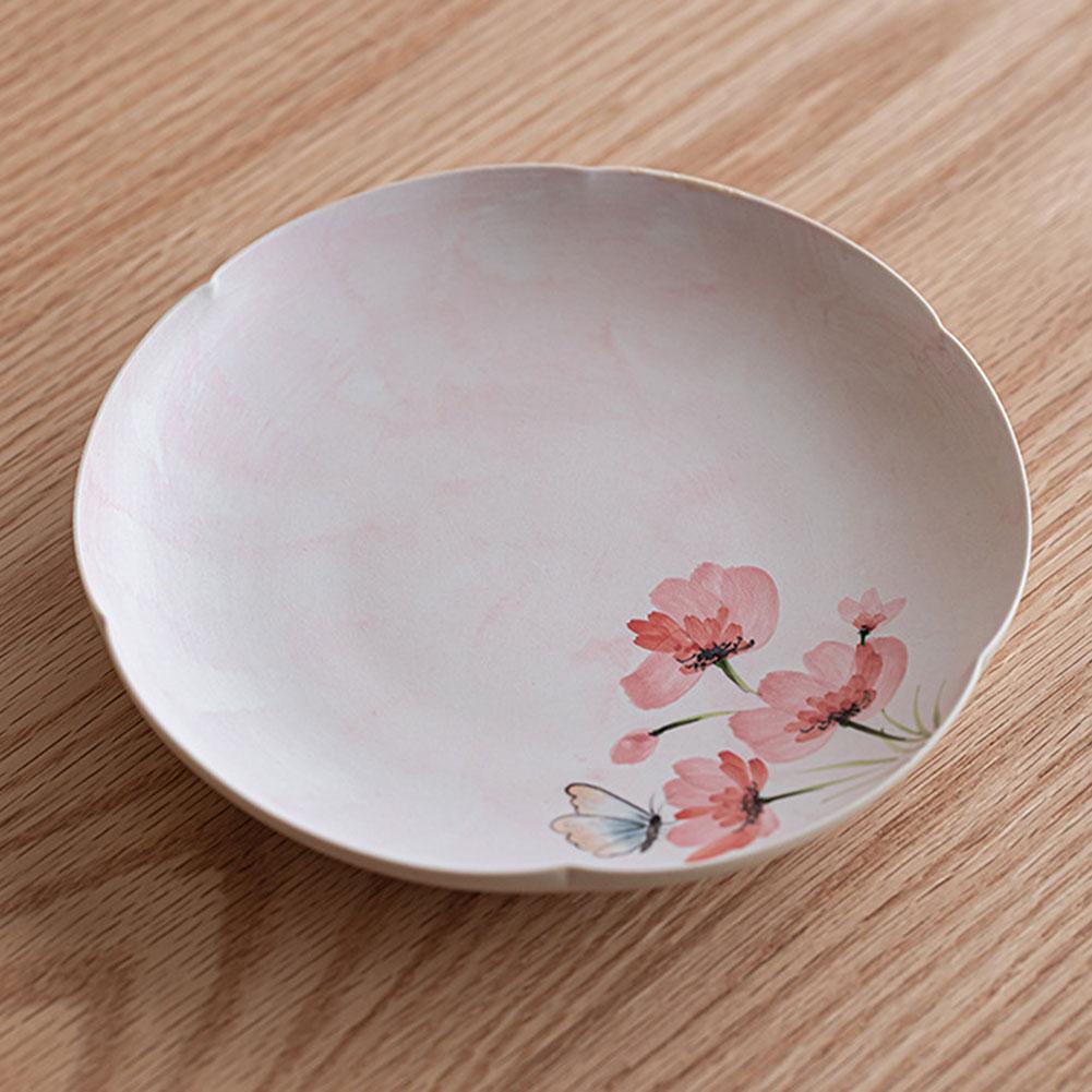 Round Ceramic Tea Tray Vintage Style Ceramic Teapot Stand Tea Plate for Home Party