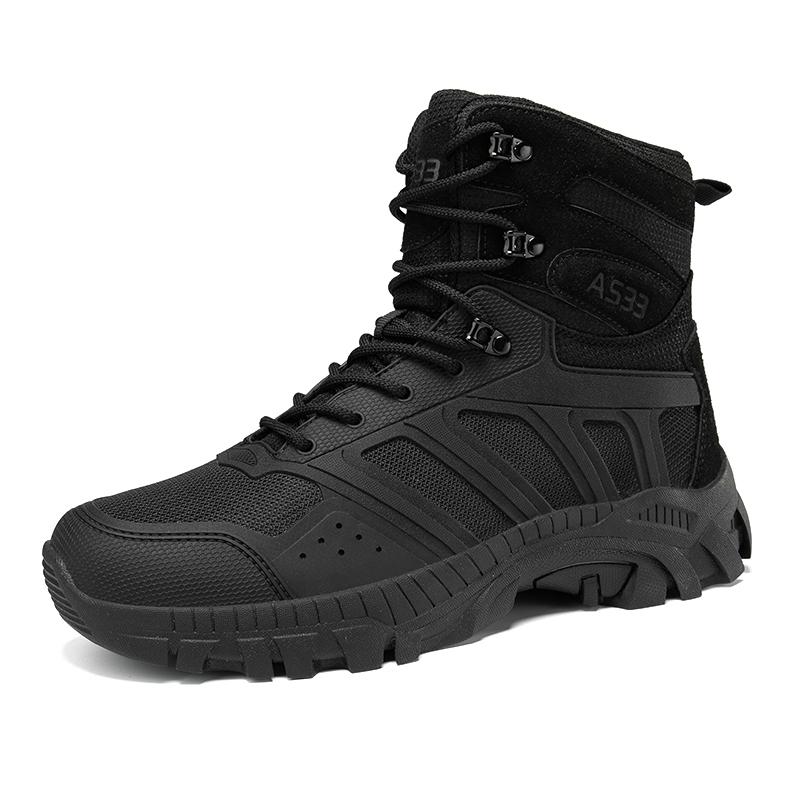Fashion High Top Outdoor Mens Sneakers Classic Lace-Up Motorcycle Boots 2025 New Fashion Walking Shoes Men High Quality Male Ankle Boots