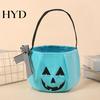 Portable Trick or Treat Bag Halloween Pumpkin Candy for Kids, Tote Kids with Handle, Reusable Snack Bucket Party Favors