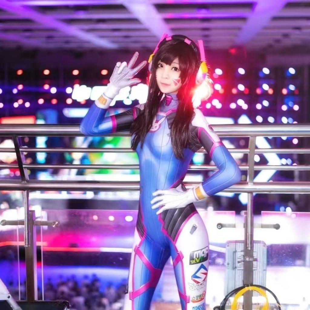 Anime Woman Jumpsuit Tights Dva Cosplay Costume Game Zentai Wig Cosplay Props Headphone Suit D.Va Cos Party Halloween Costumes