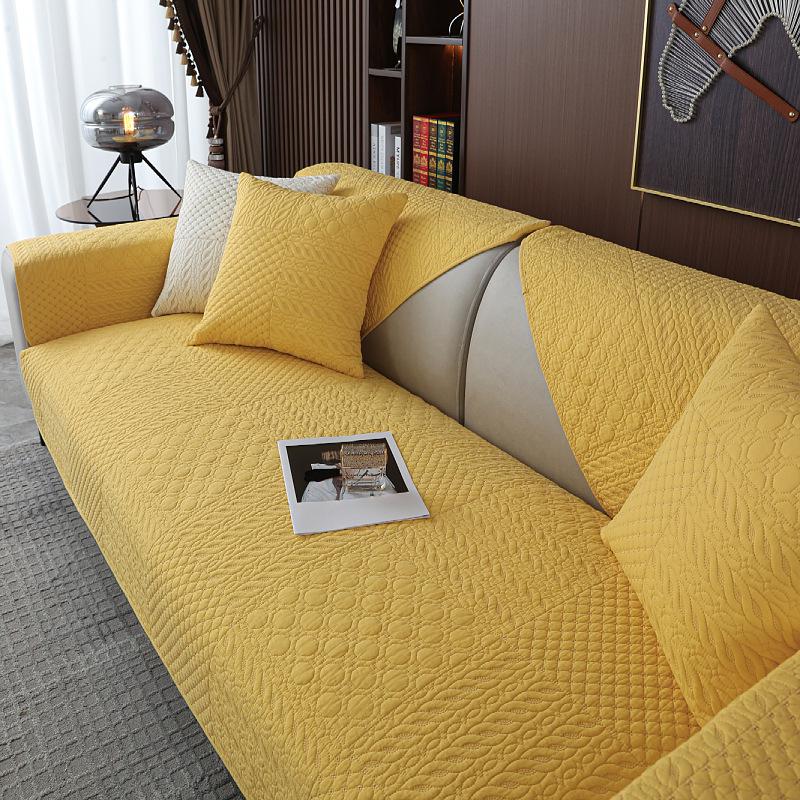 Four-season Universal Washed Cotton Quilted Geometric Sofa Cushion Modern Simple Non-pilling Non-slip Sofa Cushion Towel