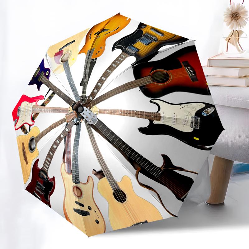 1PC Yinyang Guitar Umbrella Automatic Open/close, Sturdy Iron Frame & 8-Rib Structure, Umbrella for Women & Men, Christmas Gifts