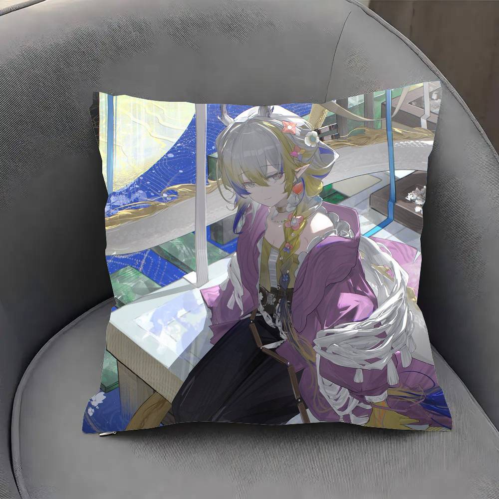Shu Animerad Spel A-Arknights Kuddfodral Soffkuddeöverdrag Rum Heminredning