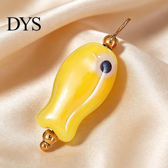Versatile Jewelry Charm Handmade Ceramic Necklace Pendant, Star Fish Flower Charms with Golden Plated Pendant Findings, Ocean Theme for DIY