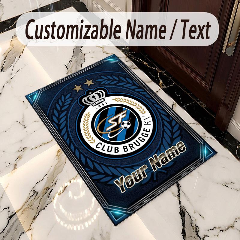 Crystal Velvet Rug Club Brugge FC Print Custom Name Text Floor Mat Home Decor