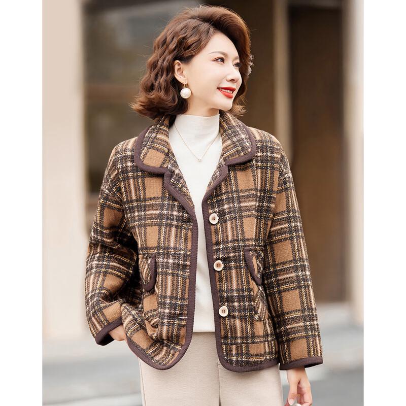 Women's Retro Plaid Lapel Coat