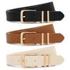 Ladies Belt Jeans Dress Pants Leather Belt Casual Belt Fashion Waist Skirt Belt Gold Buckle