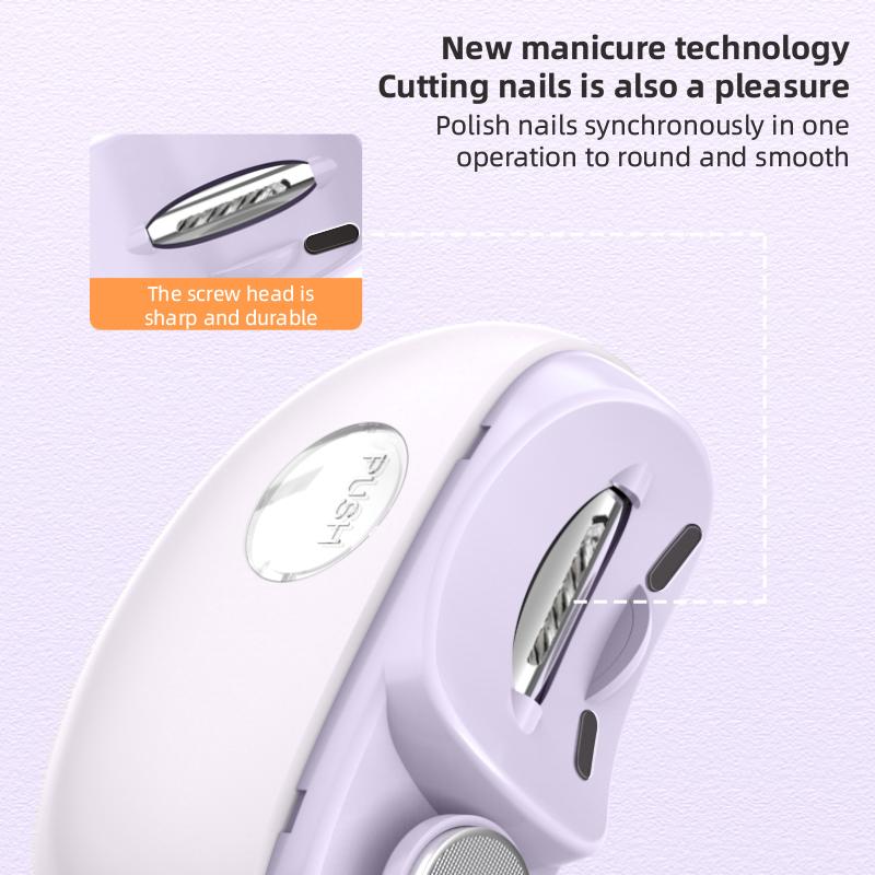 Multifunctional Electric Nail Cutter With Light Portable Polishing Nails Cutter For Baby Adult And Seniors