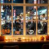 Reusable Holiday Window Film 4 Sheets Halloween Black Cat Clings, Spooky Pumpkin Sticker Sticker, Double Sided Static Decals for Glass Door