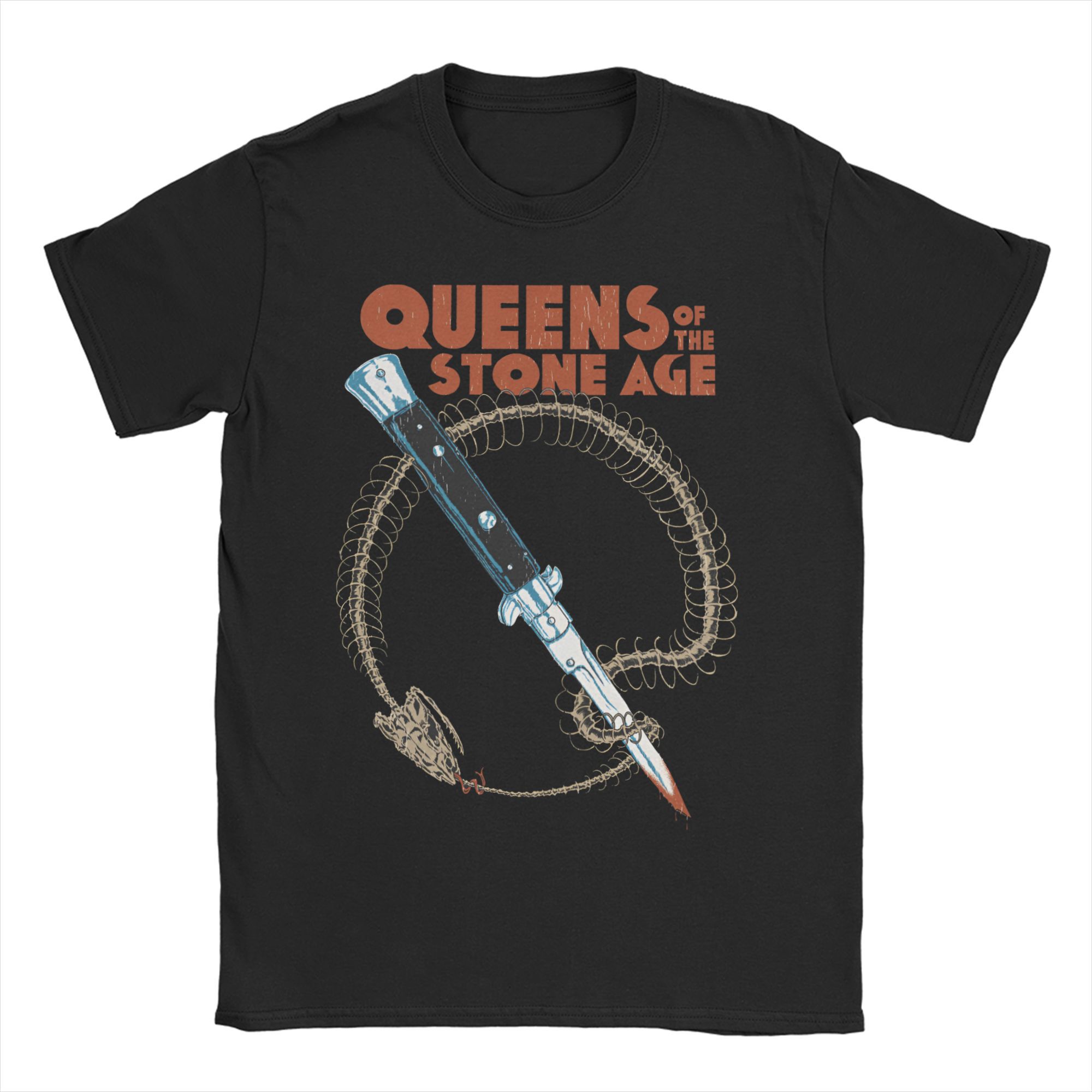 

Мужские футболки Queens of The Stone Age 100% Хлопок Одежда Винтажные с коротким рукавом с круглым вырезом Футболка Большого размера Футболка S