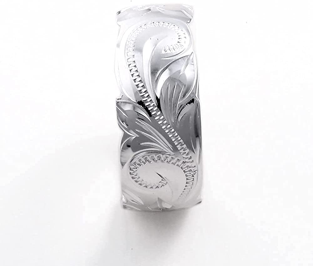 Hawaiian Jewelry Ring Pinky Ring 8mm Wave Plumeria Cutout Jewelry [LocoMocoAloha] [Genuine Product]