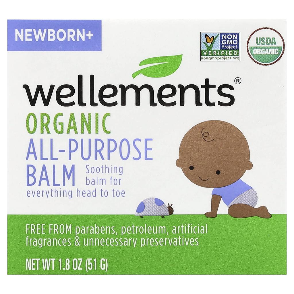 Wellements, Organic Multi-purpose Balm, Newborns and Infants, , 51g (1.8oz)