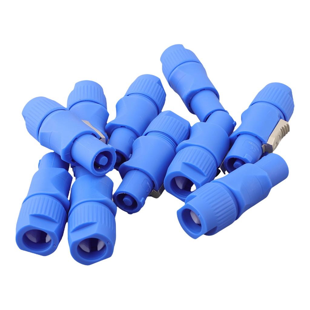 10 Pack 3 Pin Male Power Connectors for DMX Signal Lines Wired Microphones and Stage Light Power with 20A 250V Capacity