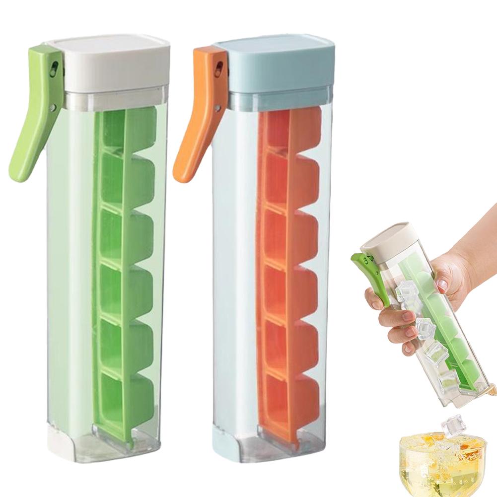 Food Grade Silicone Ice Cube Mold with One Click Press Type Storage Box Whiskey Cube Maker Kitchen Tool for Home Bar