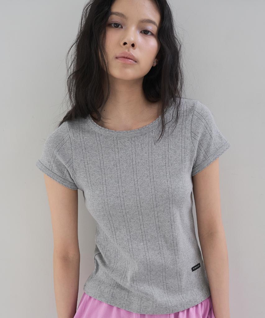 DEARSTALKER D. Basic Pointelle Slim Round T - 3 Color