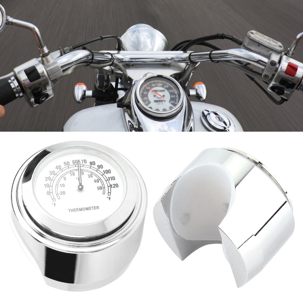 22-25mm Waterproof Motorcycle Handlebar Mount Temp Thermometer Accessories(black)
