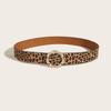 Women's Fashion Leopard Print Belt PU Leather Waistband for Jeans Casual Trousers and Dresses Adjustable Waist Sash