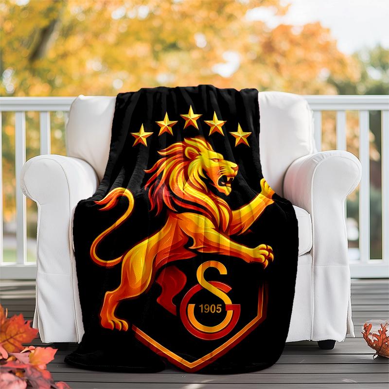 Galatasaray Flannel Blanket Soft All-Season Throw, Design for Camping, Car Travel, Hiking Sofa, Bed, Office Perfect Gift for Parties