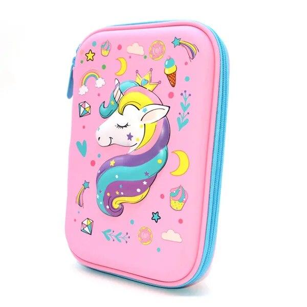 Kawaii Unicorn Pens Flamingo Pencil Case Pencil Case Creative Pencil Bag Girl Learning Supplies Stationery  Toy Storage