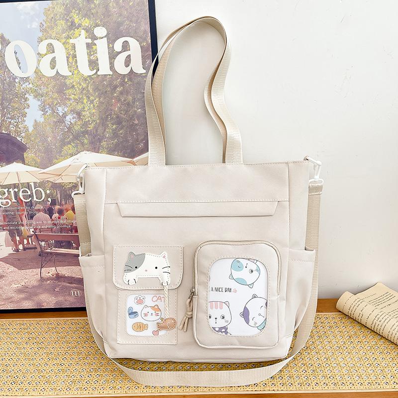 Borsa a tracolla da studente per campus, grande capacità, borsa a spalla da donna, borsa a mano