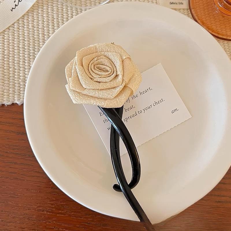 

Retro StyleFlower-shaped Twist Clip At The Back of The HeadHair Clip Hairpin HeadwearAcetic Acid Hairpin Beige