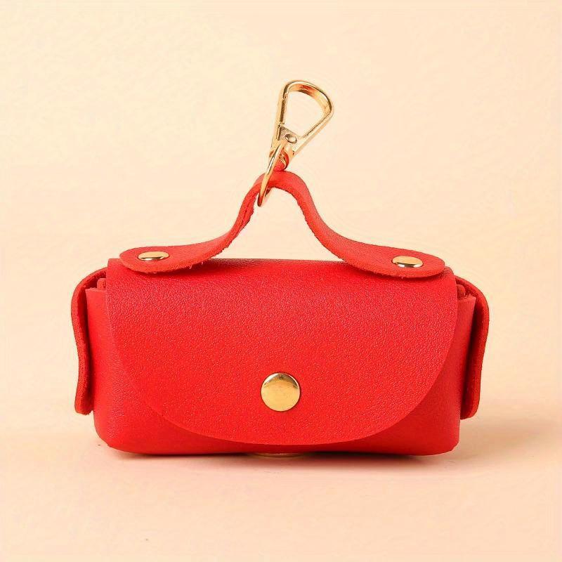 

Портативный органайзер для собачьих какашек, стильный держатель для собачьих какашек, кожаный держатель для собачьих какашек с дозатором для собачьих сумок, товары для животных красный