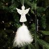 Delicate Plastic Christmas Tree Feather Pendant Snowflake Angel Christmas Hanging Decoration Elk Feather Hanging Ornament Xmas