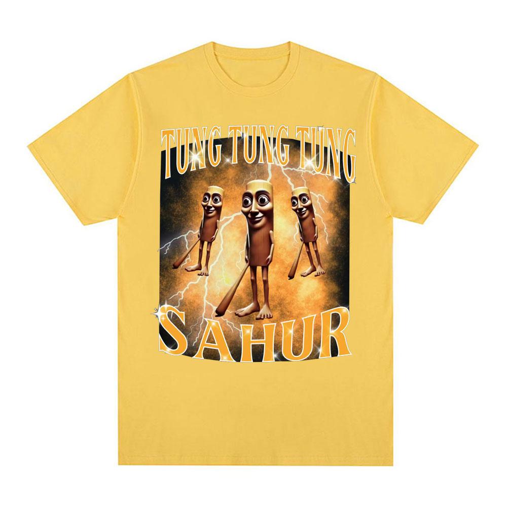 Funny Tung Tung Tung Sahur Tshirt Italian Brainrot Baseball Bat Meme T Shirts Unisex Women Summer Casual High Quality T Shirt Tops