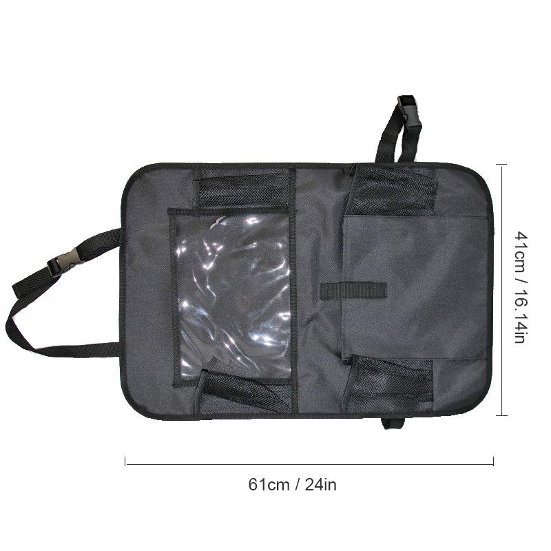 Car Seat Back Organizer with iPad Holder - Multi-Pocket Storage Bag