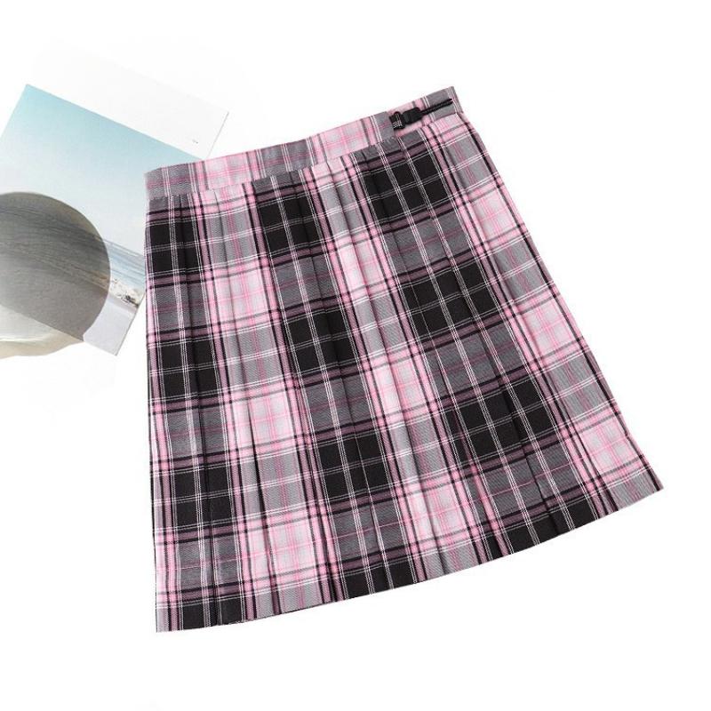 European and American Fashion High Street Striped Summer Pleated Skirt Women's Clothing