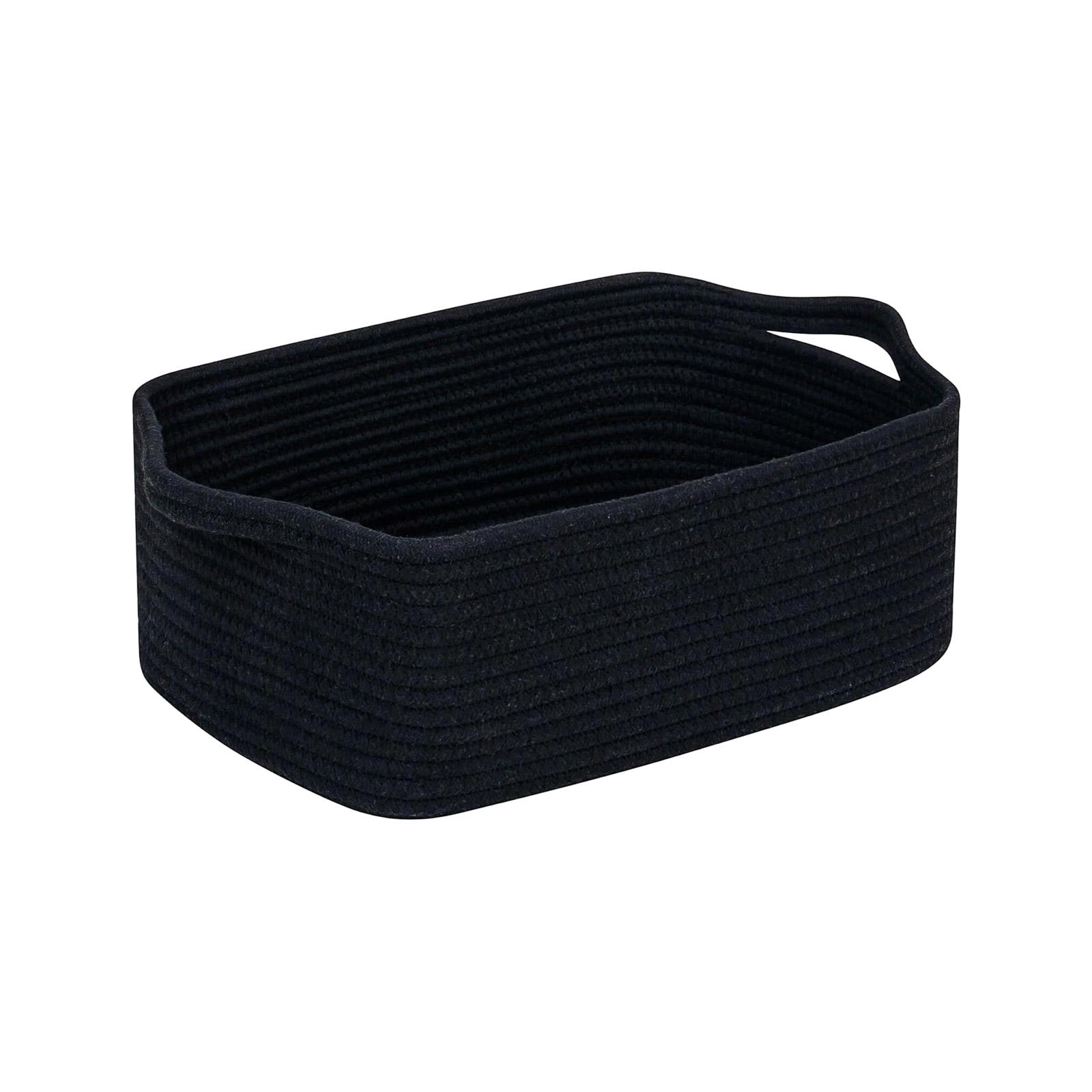 Прямоугольная корзина для хранения из хлопковой веревки ящик для хранения в детской комнате One Size чёрный 1100₽