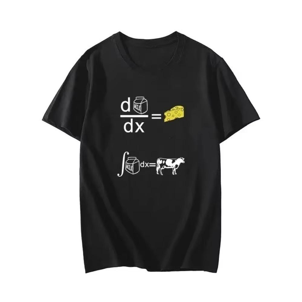 Käse Milch Rechner Funktion Ableitung und Umkehrfunktion Spaß Formel Druck Kurzarm T-Shirt Wissenschaftskleidung Baumwolle