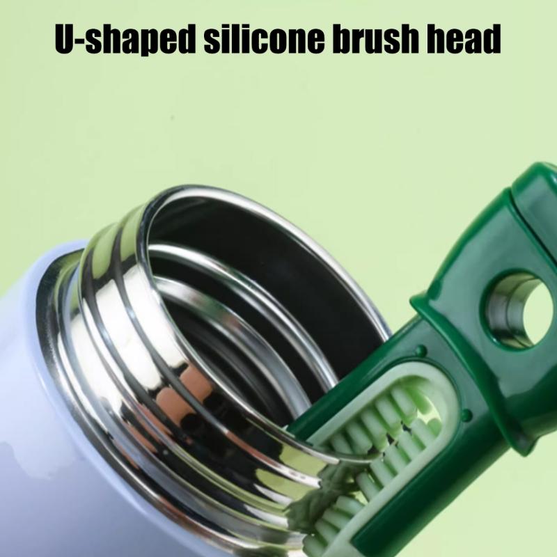 2Pieces MultiFunctional Cup Scrubber Brush Long Handle Dish Cup Brush for Feeding Bottle Mug Cup Cleaning Kitchen Tool