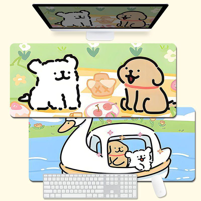 Extra-Large Heated Anti-Slip Cartoon Mouse and Keyboard Pad - Comfortable Desk Pad for Office & Gaming