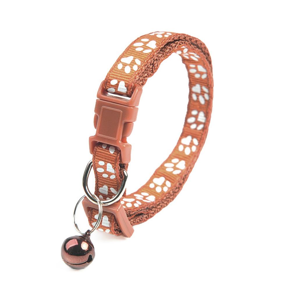Fashion cute bell pet collar Teddy Pomeranian dog cartoon footprints collar