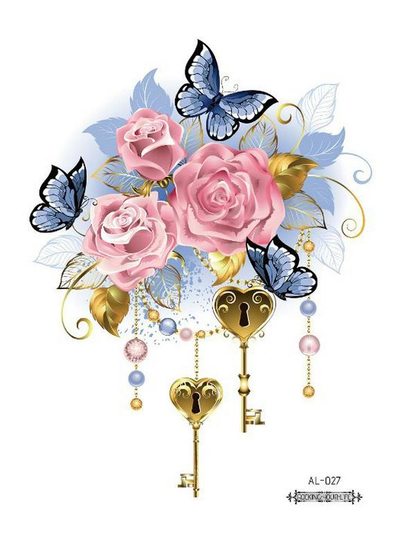 Naklejka tatuażowa wodoodporna Rekalong Goddess Floral na ramię i klatkę piersiową