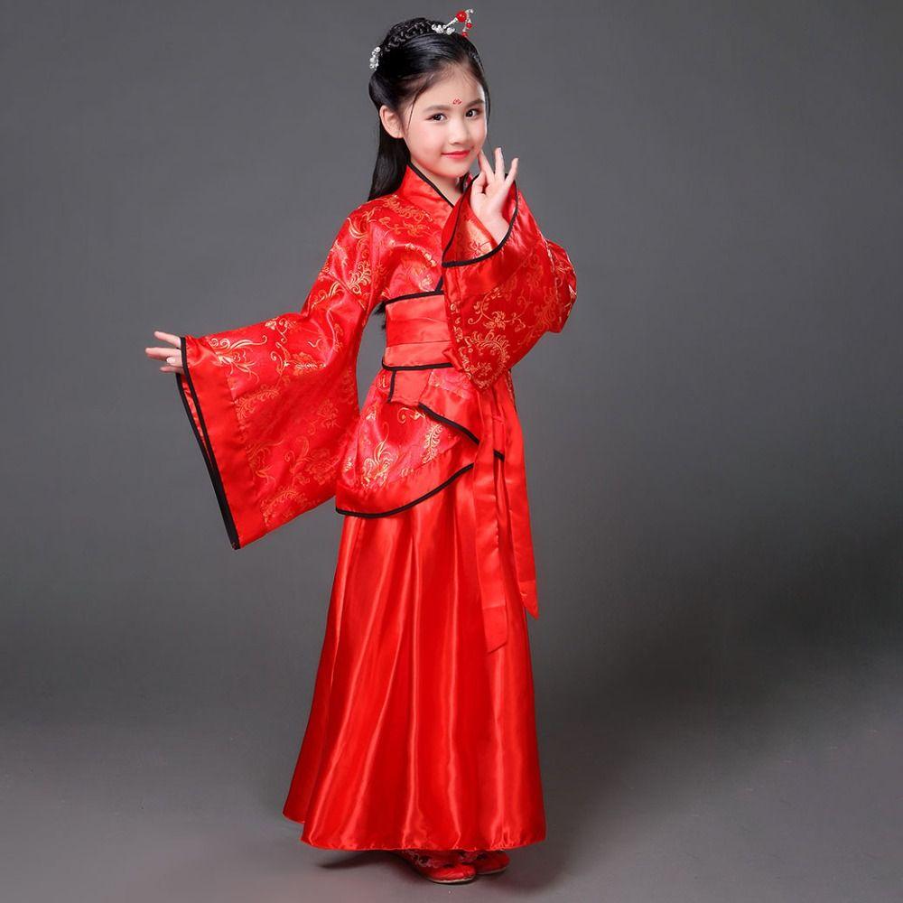 Ethnic Children's Ancient Costumes Silk Robe Chinese Style Clothes Princess