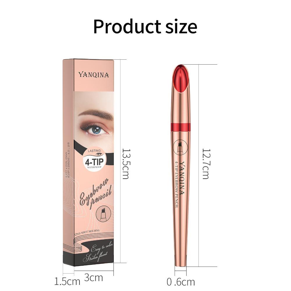 Tekutá tužka na obočí YANQINA Line Eyebrow Pen Čtyřvidličková tužka na obočí