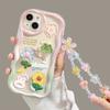 Korean Flower Chain Lanyard Phone Case For Motorola Edge 50 Fusion Pro Ultra G84 G52 G60 G54G14 G53 G22 G35 G05 G34 G75 G15 G30